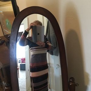 Sweater dress with slit on one side